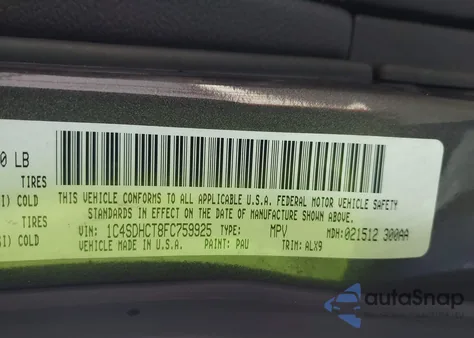 2015 Dodge Durango R/T from USA, damaged, VIN 1C4SDHCT8FC759925